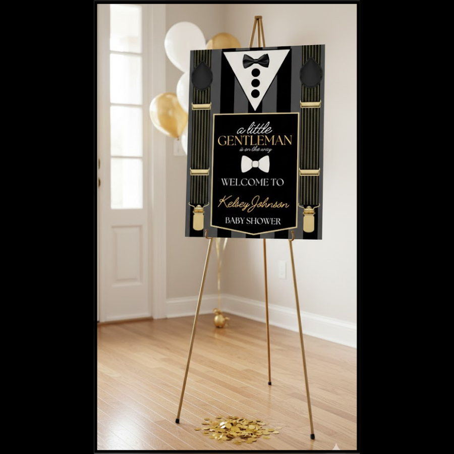Little Gentleman Baby Shower Bundle *Instant Download* Editable In Canva