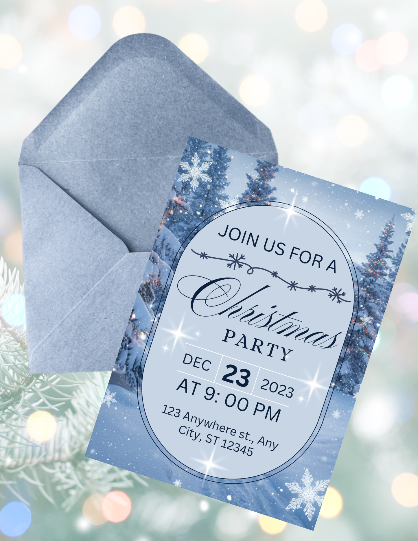 SPARKLE WINTER WONDERLAND INVITE TEMPLATE *Instant Download* Editable In Canva