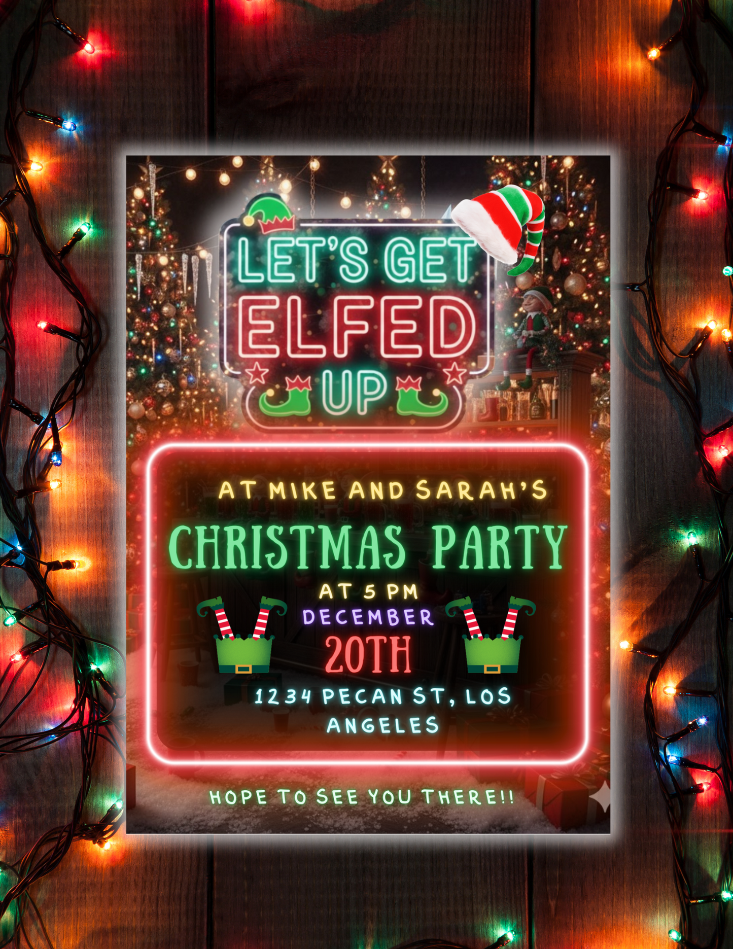 LET'S GET ELFED UP INVITE TEMPLATE *Instant Download* Editable In Canva