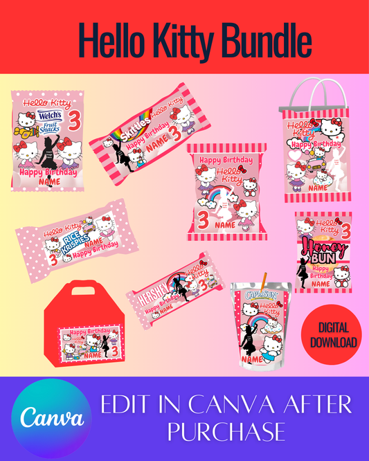 Editable Hello Kitty Bundle Templates *Instant Download* Editable In Canva