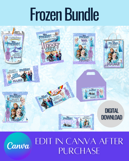 Editable Frozen Bundle Templates *Instant Download* Editable In Canva