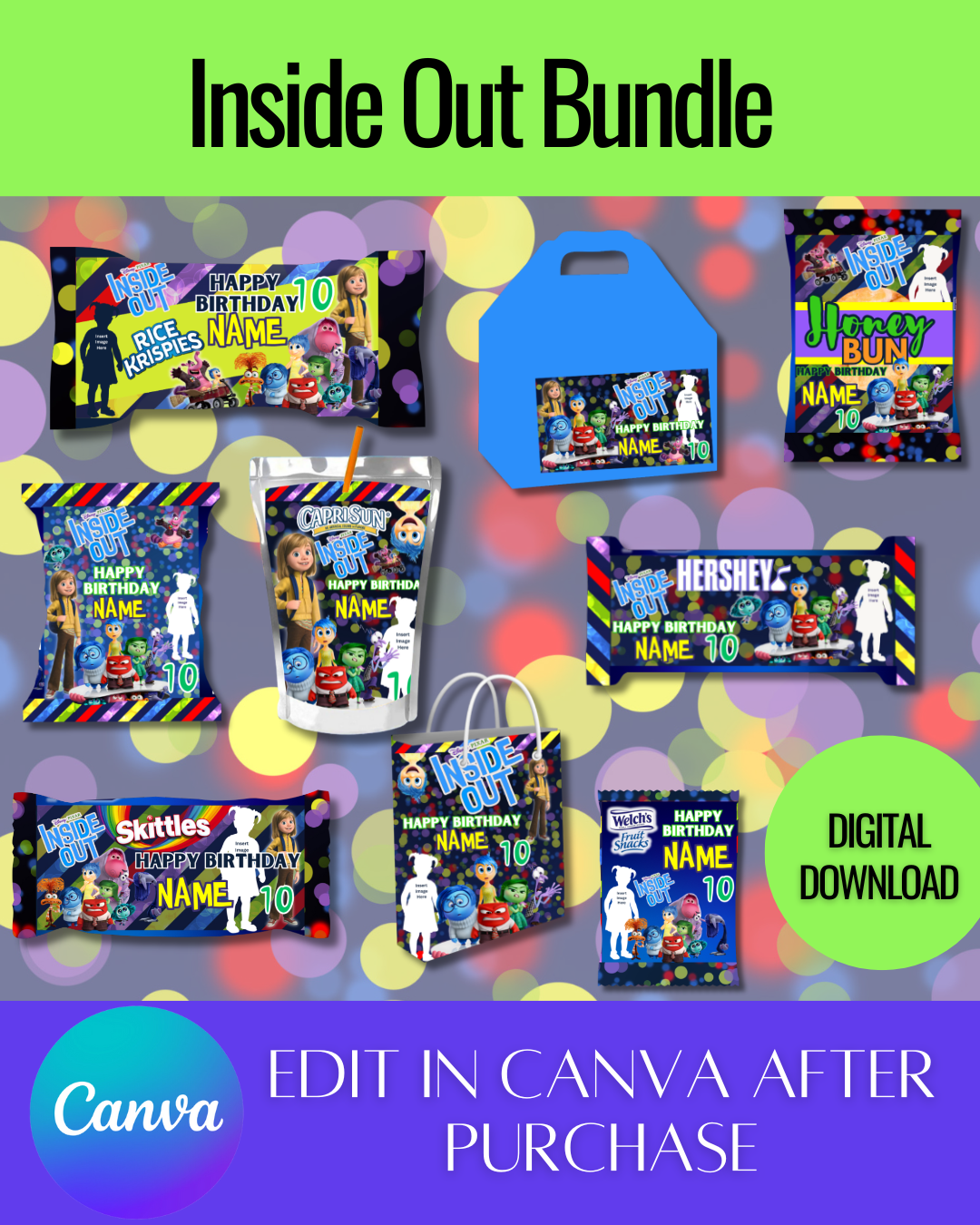 Editable Inside Out Bundle Templates *Instant Download* Editable In Canva