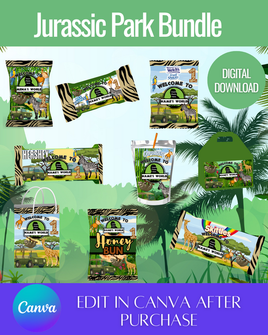 Editable Jurassic World Bundle Templates *Instant Download* Editable In Canva