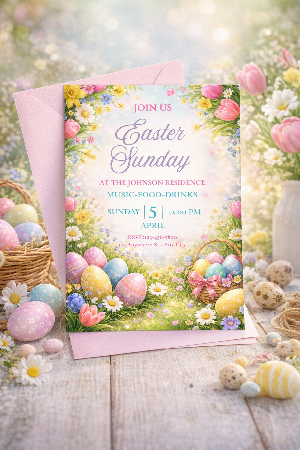 EASTER SUNDAY INVITE TEMPLATE *Instant Download* Editable In Canva