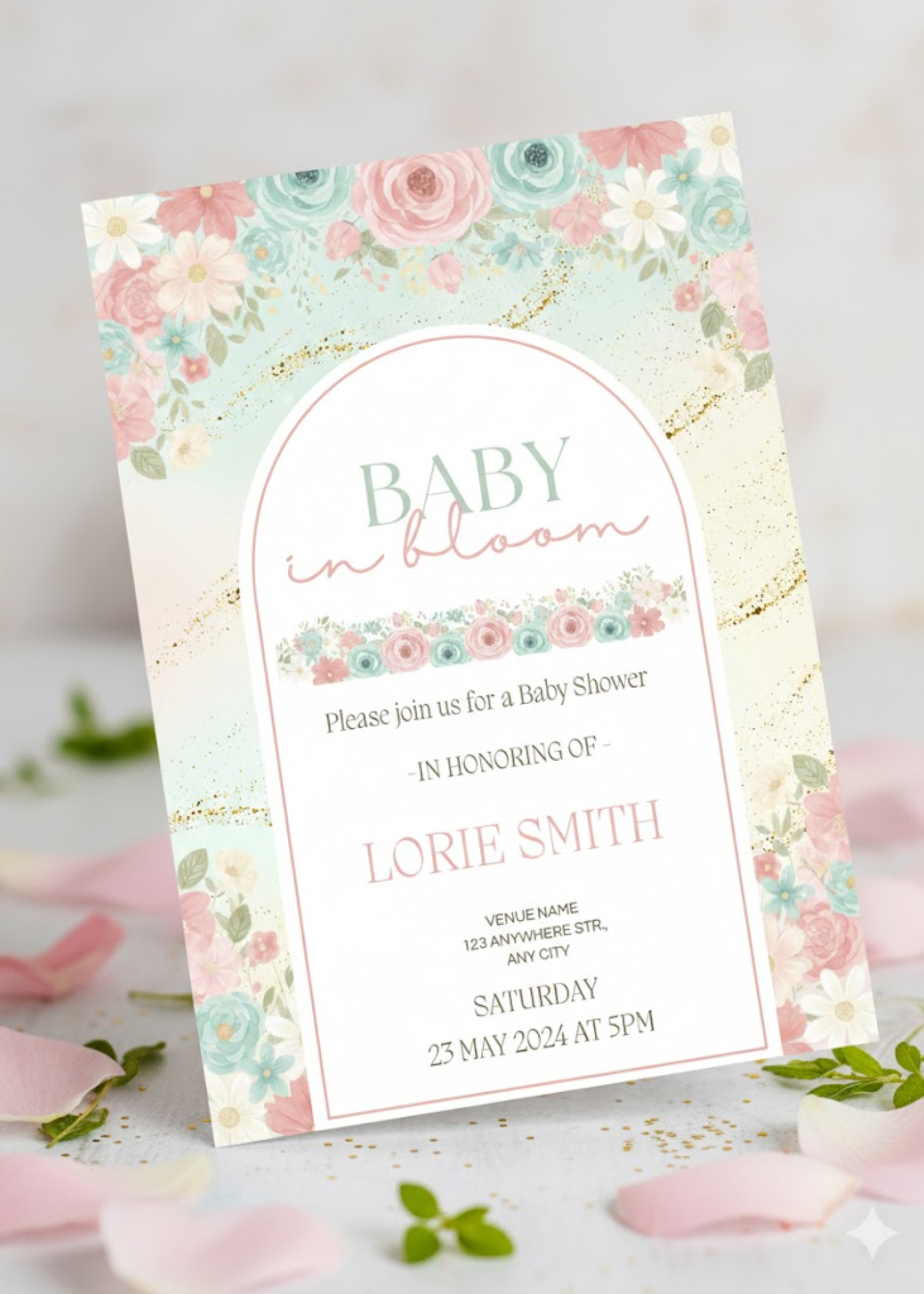 Baby in Bloom Baby Shower Bundle *Instant Download* Editable In Canva