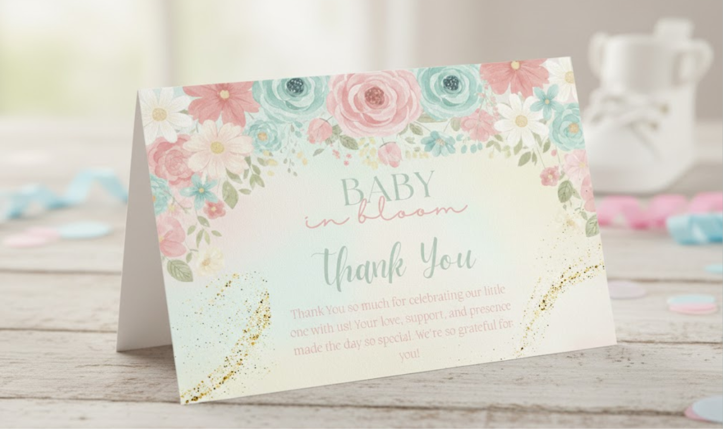 Baby in Bloom Baby Shower Bundle *Instant Download* Editable In Canva
