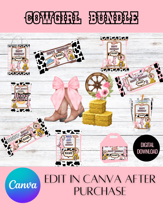 Editable Cowgirl Bundle Templates *Instant Download* Editable In Canva (Copy)