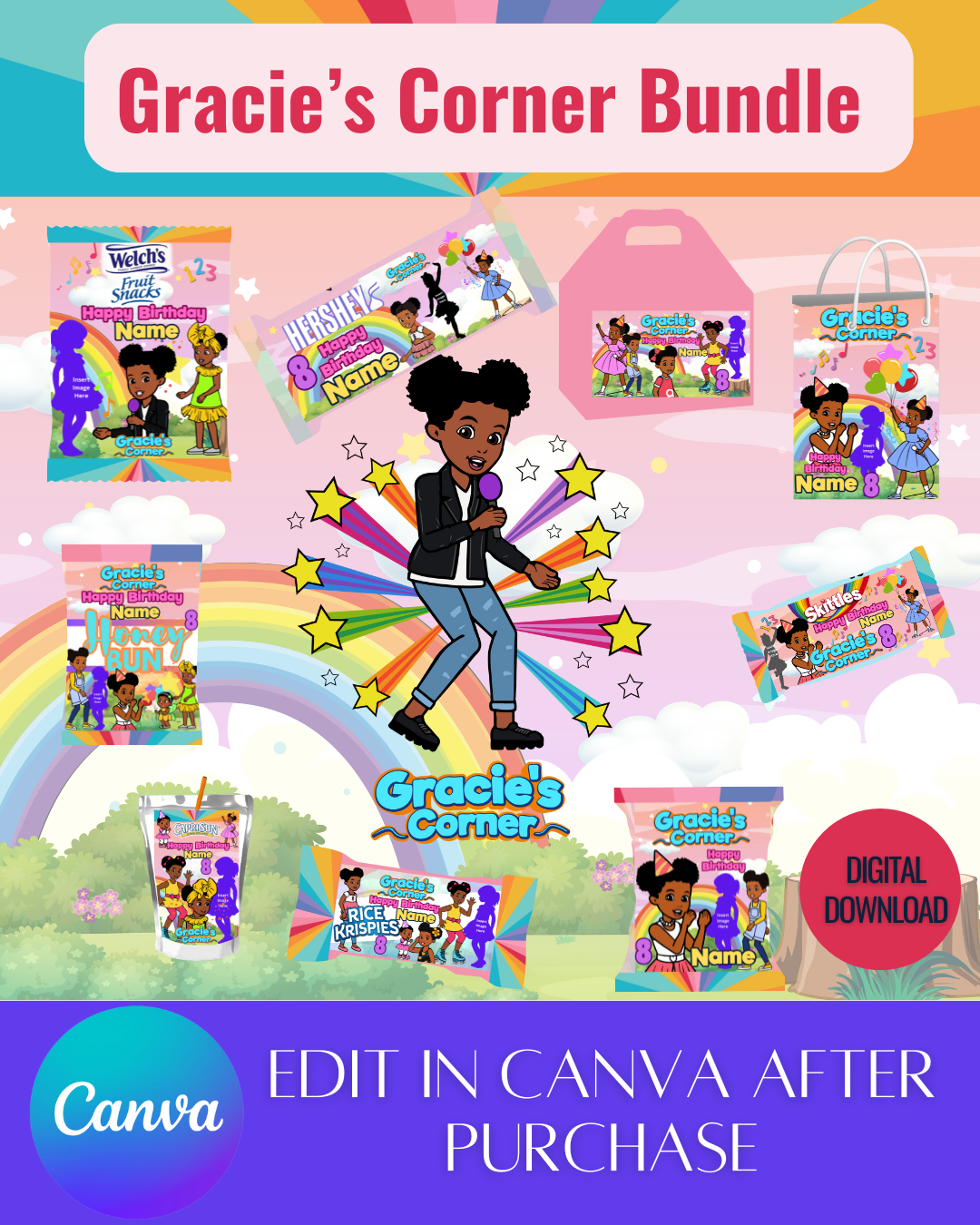 Editable Gracie's Corner Bundle Templates *Instant Download* Editable In Canva