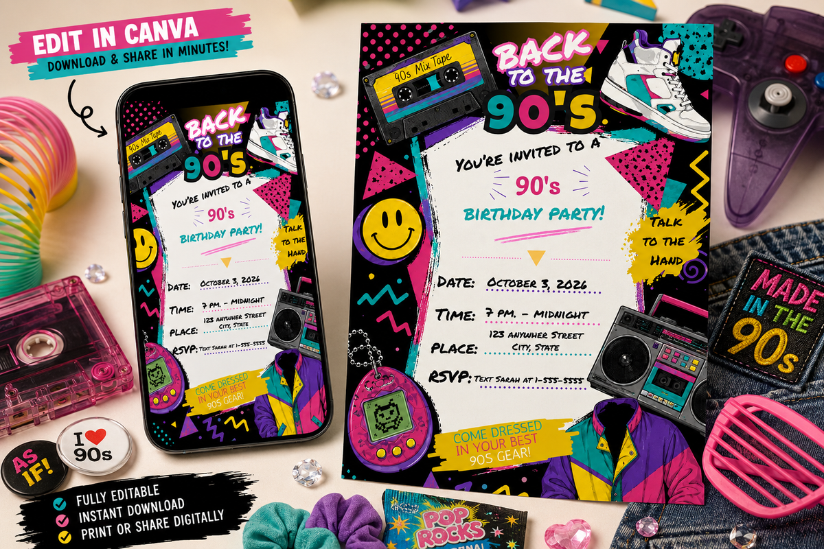 90s Party Invitation