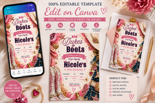 Dukes and Boots Party Invitation