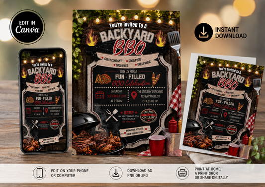 Backyard BBQ Party Invitation