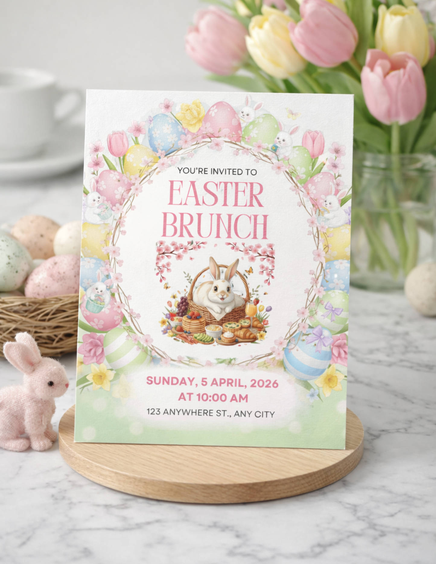 EASTER BRUNCH INVITE TEMPLATE *Instant Download* Editable In Canva