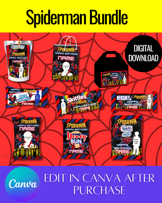 Editable Spiderman Bundle Templates *Instant Download* Editable In Canva